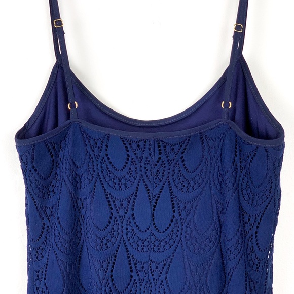 Lilly Pulitzer Dellaria paisley drop knit lace stretch dress in True Navy, xs - Picture 7 of 12